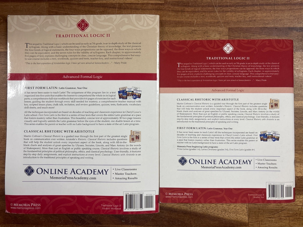 Memoria Press Traditional Logic II 2nd Edition Set