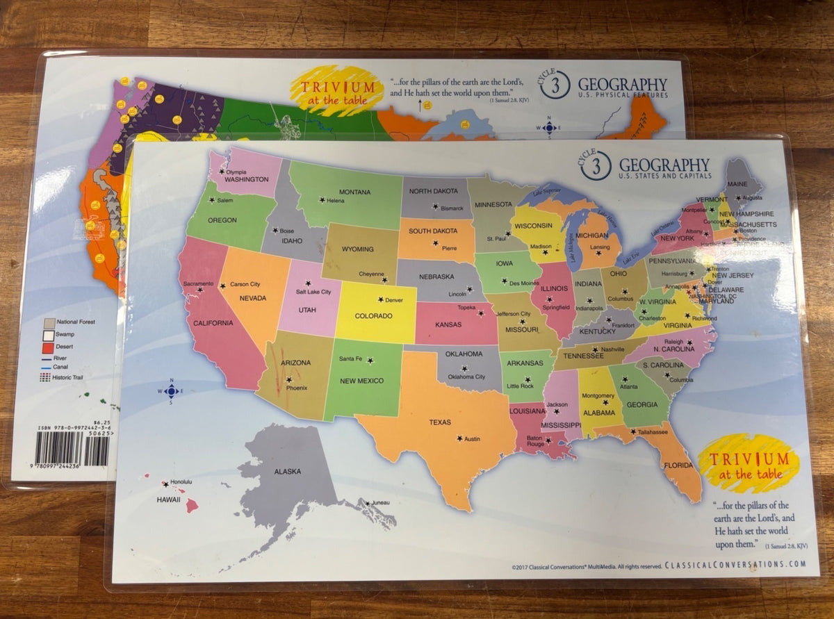 Classical Conversations Cycle 3 Geography US Maps Set
