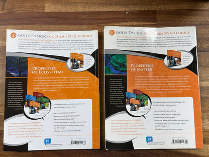 God's Design Chemistry & Ecology Set of 3 Textbooks AIG