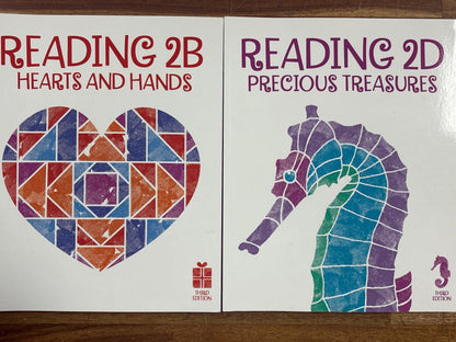 BJU Press Reading 2A-2D & Adventures 3B Readers Set 3rd Ed