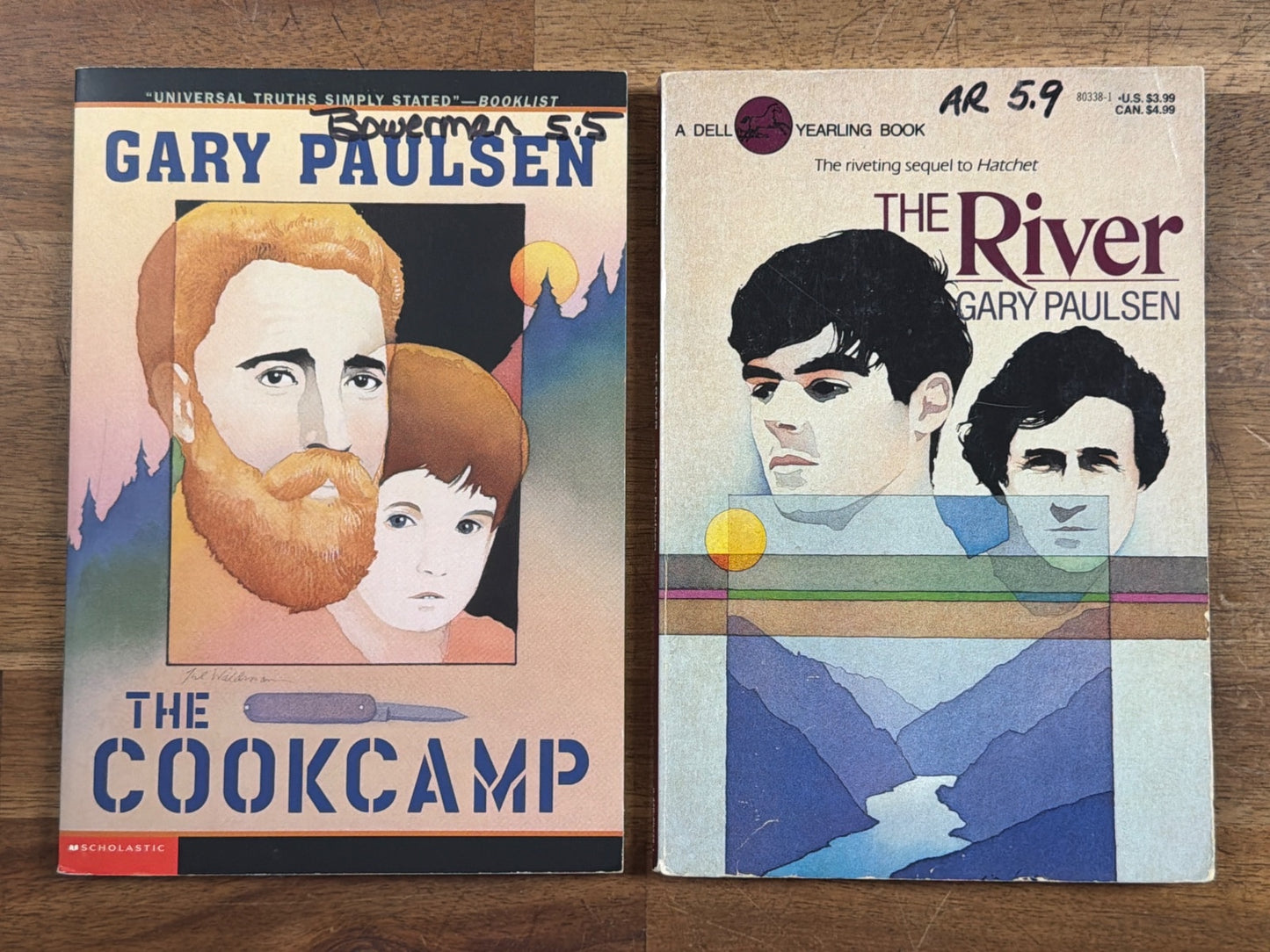 Gary Paulsen Book Lot: Hatchet, River, Winter Room, Cookcamp