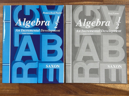 Algebra 1/2 Set 3rd Ed W/ Textbook, Tests, HmsclPckt, and Sltns