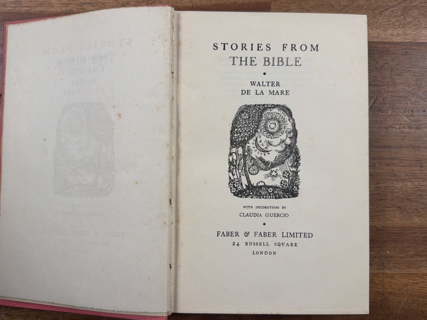 Stories From the Bible by Walter De La Mare Faber & Faber