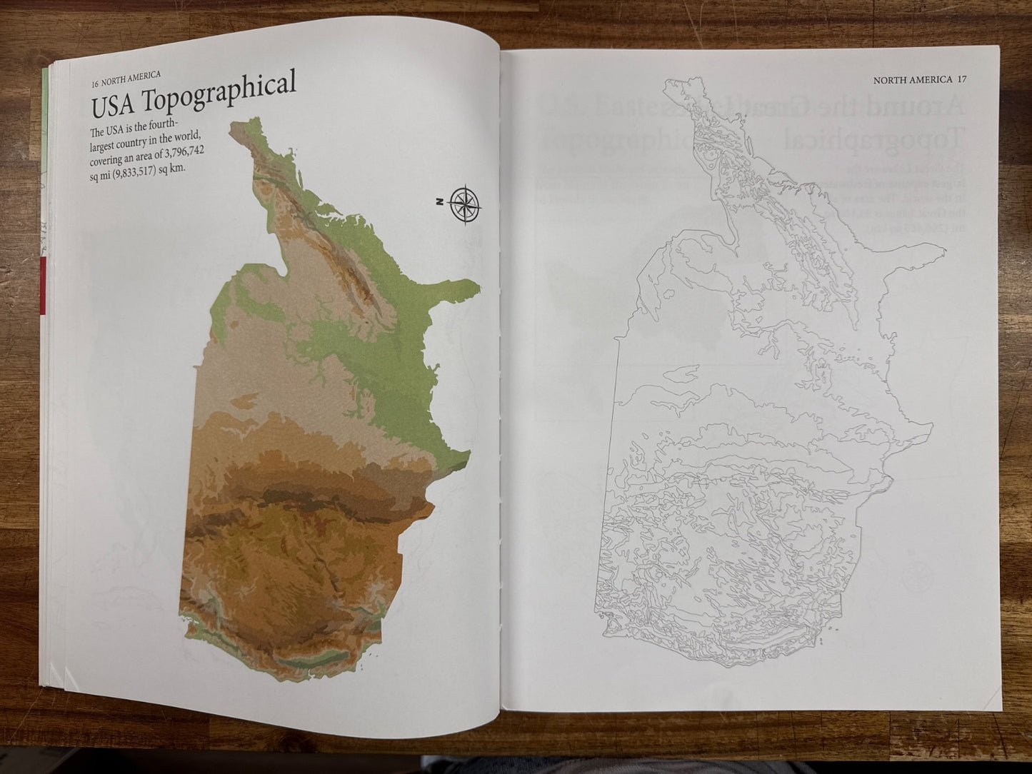 Atlas of the World Coloring Book: Political & Topo Maps