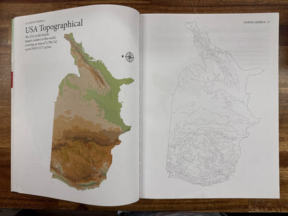 Atlas of the World Coloring Book: Political & Topo Maps