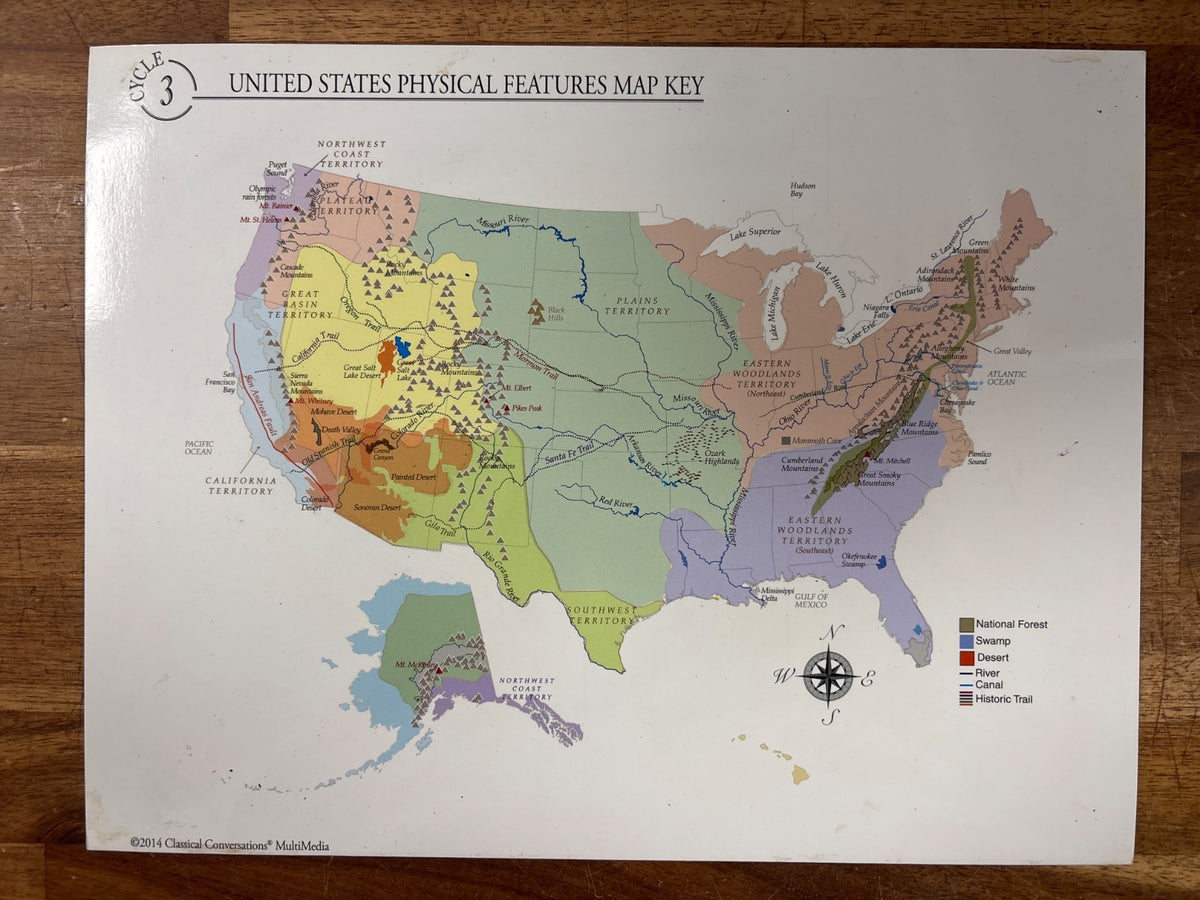 Classical Conversations Cycle 1-3 Map Keys Set (World, Europe, US