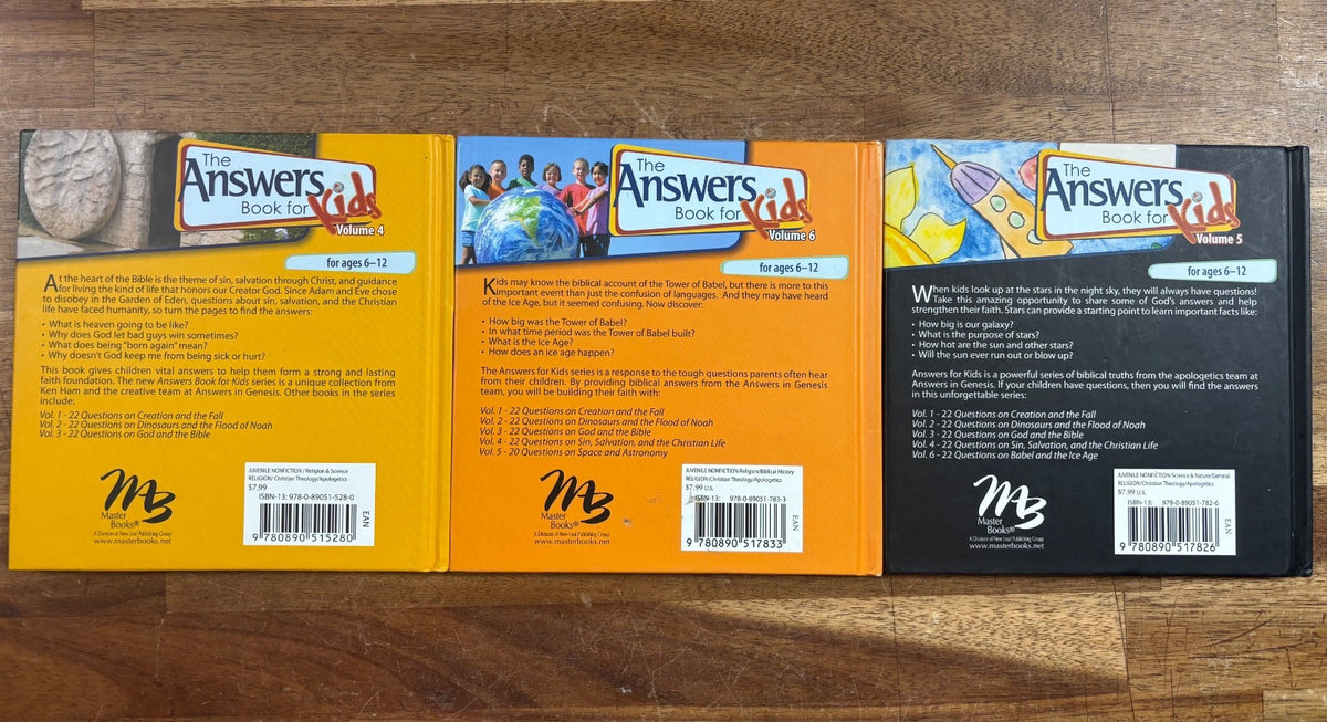 The Answers Book for Kids Volumes 2-6 Ken Ham Set