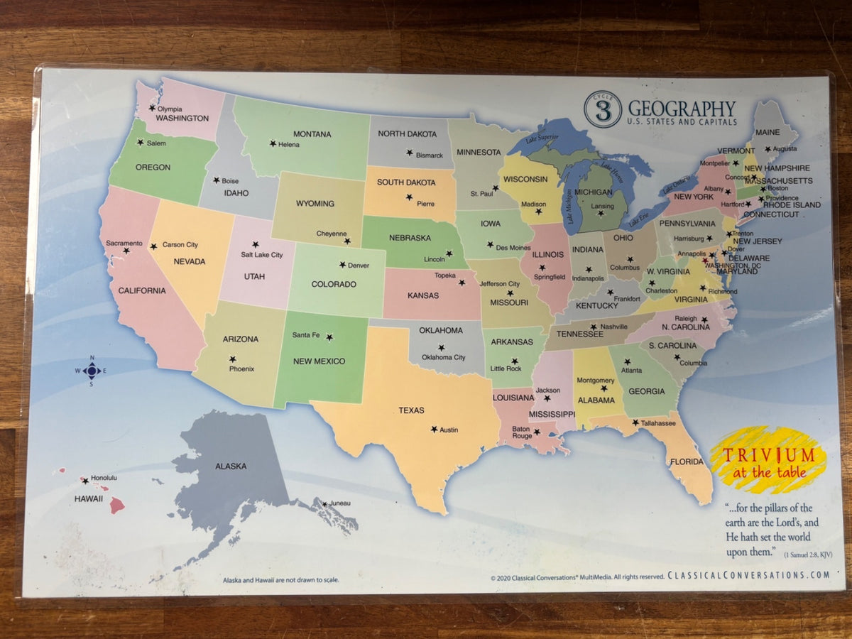 Trivium at the Table Geography Placemats Set Cycle 3