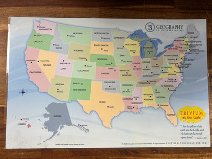 Trivium at the Table Geography Placemats Set Cycle 3
