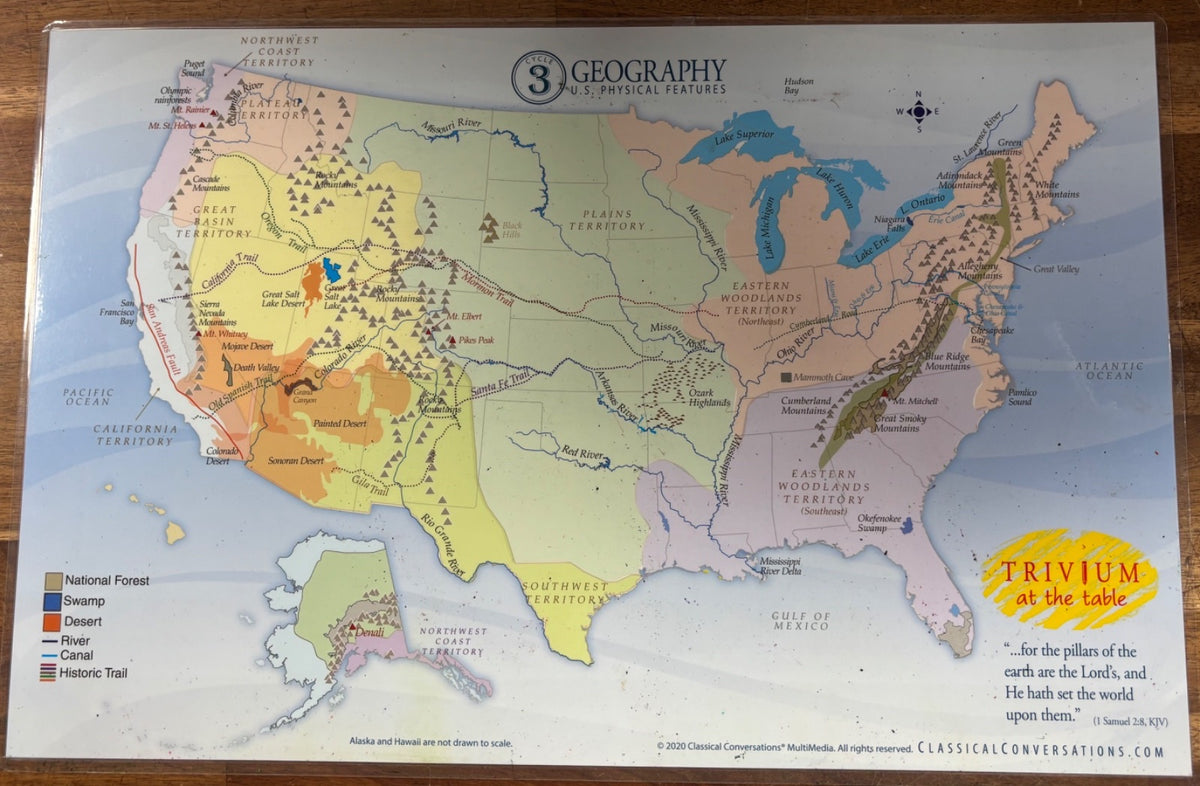 Trivium at the Table Geography Placemats Set Cycle 3