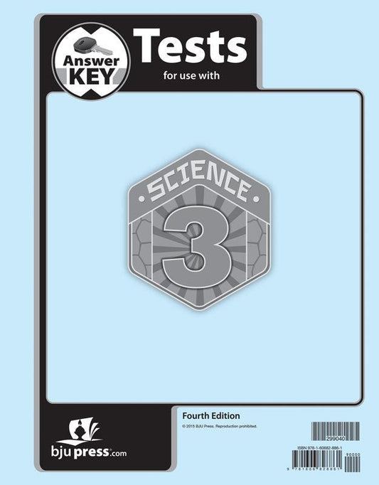 BJU Science 3 Test Answer Key 4th