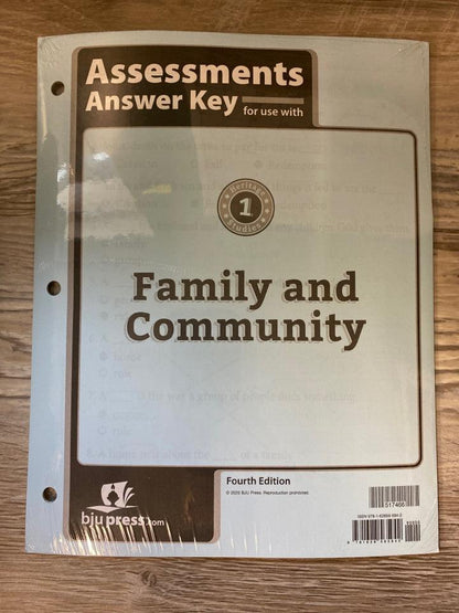 BJU Heritage Studies 1 4th Ed.Assessments and Answer Key