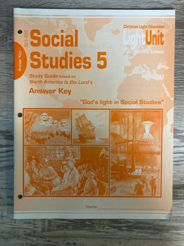 CLE Social Studies 5, Answer Key to Units 501-505