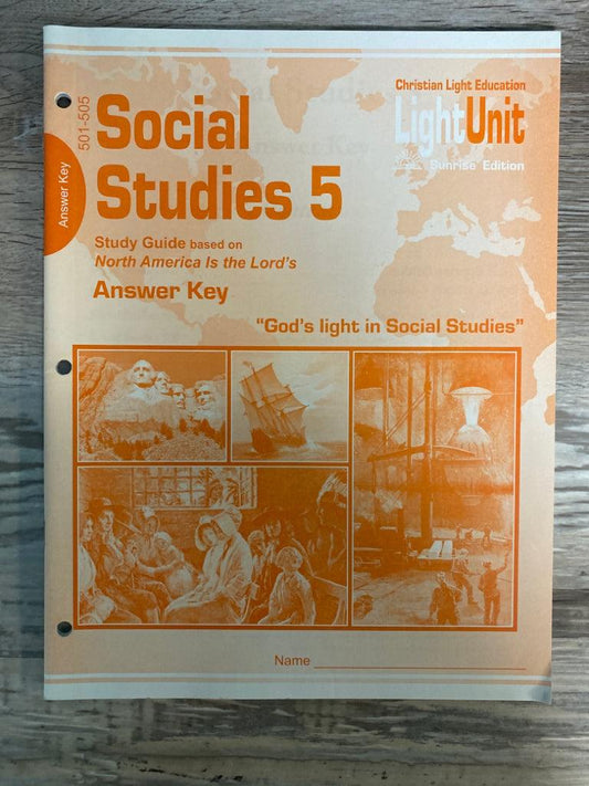 CLE Social Studies 5, Answer Key to Units 501-505