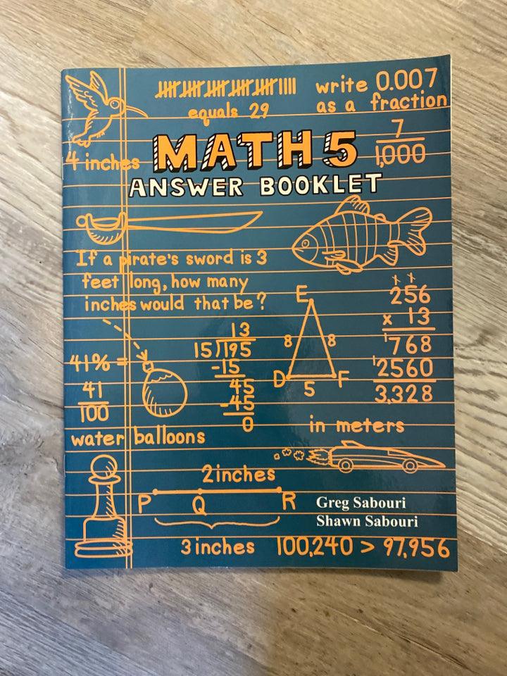 Teaching Textbooks Math 5 Answer Booklet