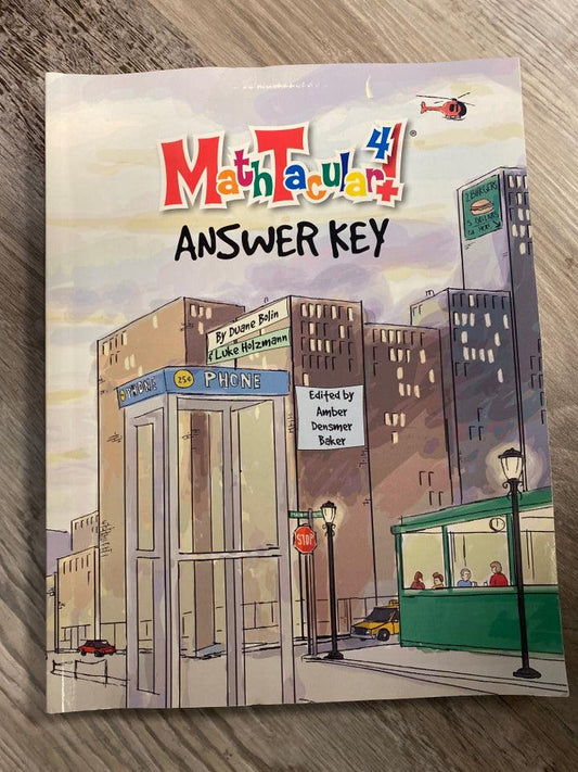 Mathtacular 4 DVD and Workbook Answer Key