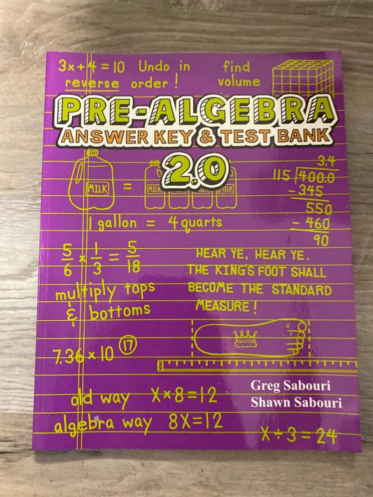 Teaching Textbooks Pre-Algebra 2.0 Answer Key & Test Bank
