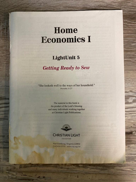 Home Economics I, Light Unit 5, Getting Ready to Sew