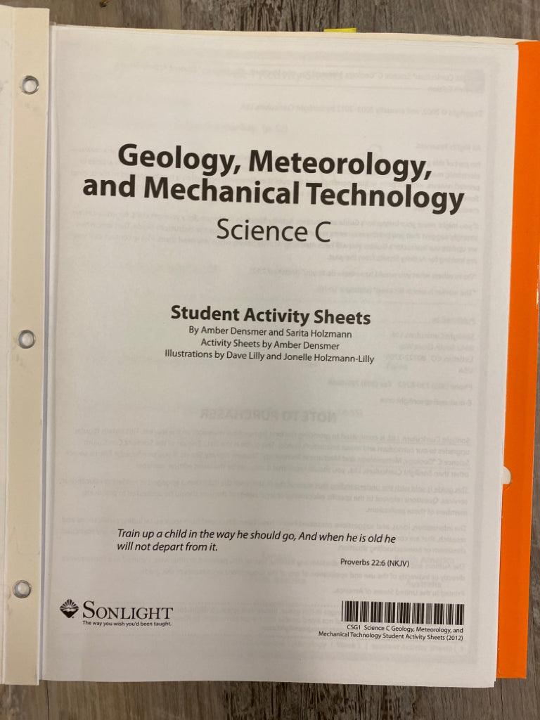 Sonlight Geology, Meteorology, and Mechanical Technology, Science C Inst. Guide