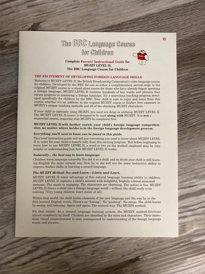 Muzzy Level II BBC Spanish Course DVD Set, Course Books and CD