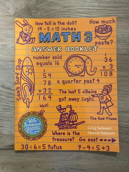 Teaching Textbooks Math 3 Answer Booklet — front cover