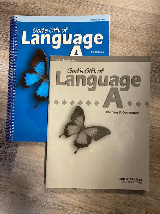 Abeka God's Gift of Language A- Writing and Grammar Answer Key Set
