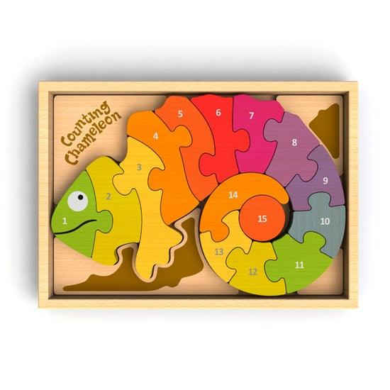 Counting Chameleon Puzzle - Bilingual!