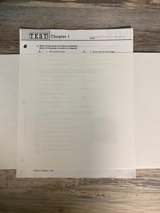 BJU English 4 Test Key; Second Edition