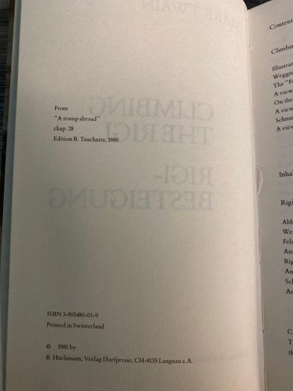 Climbing The Rigi Rigi-Besteigung by Mark Twain