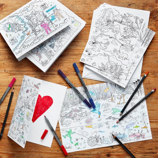 Send a Smile Coloring Card 6 pack
