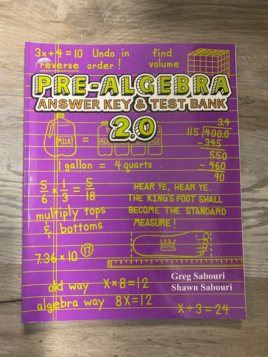 Teaching Textbooks Pre-Algebra 2.0 Answer Key & Test Bank