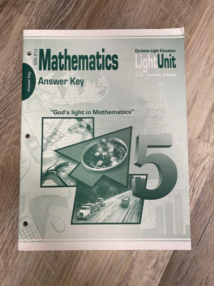 CLE Mathematics LightUnits 506-510 Answer Key