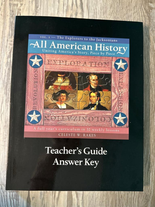 All-American History, Volume 1  Teacher's Guide Answer Key