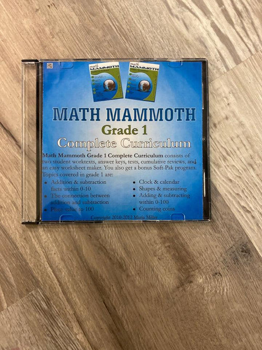 Math Mammoth Grade 1 Complete Curriculum CD-ROM