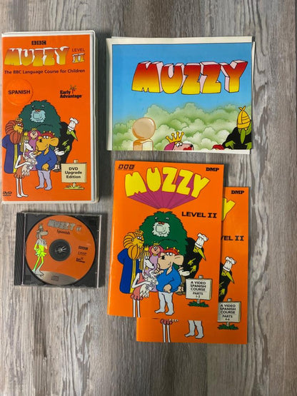 Muzzy Level II BBC Spanish Course DVD Set, Course Books and CD