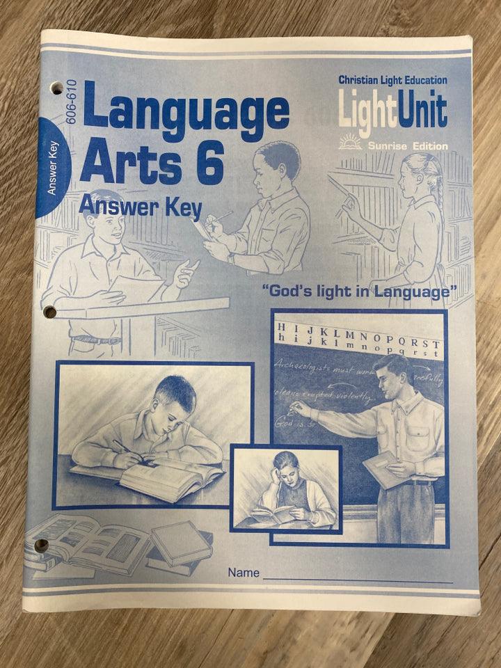 CLE Language Arts 6 Answer Key 606-610